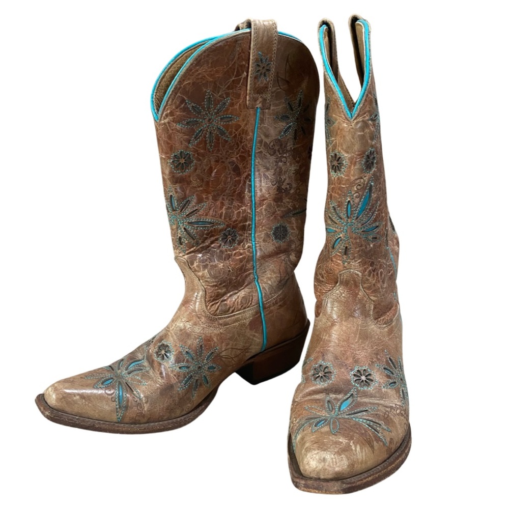 Shyanne Women’s Floral Inlay Boots Size 8 B - Picture 3 of 5